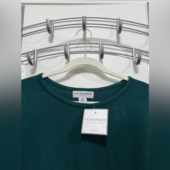 Sag Harbor plus size women’s 2X acrylic sweater dark cyan green pullover NWT New - Picture 3 of 14